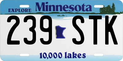 MN license plate 239STK