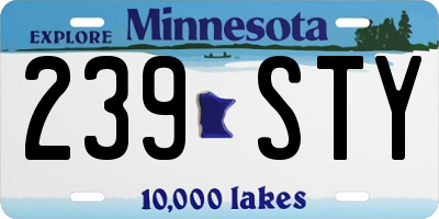 MN license plate 239STY