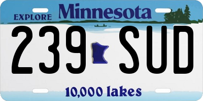 MN license plate 239SUD