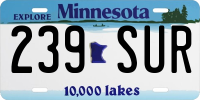 MN license plate 239SUR