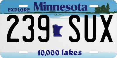 MN license plate 239SUX