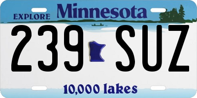MN license plate 239SUZ