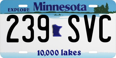 MN license plate 239SVC