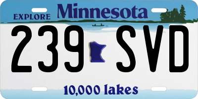 MN license plate 239SVD