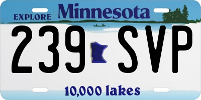 MN license plate 239SVP