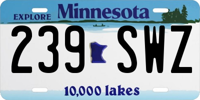 MN license plate 239SWZ