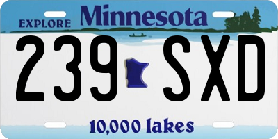MN license plate 239SXD
