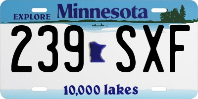 MN license plate 239SXF