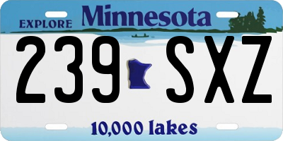 MN license plate 239SXZ