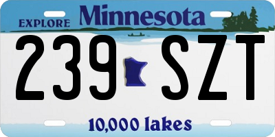 MN license plate 239SZT