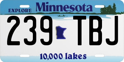 MN license plate 239TBJ