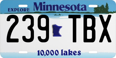 MN license plate 239TBX