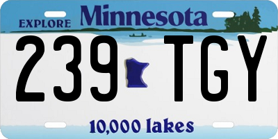 MN license plate 239TGY
