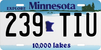 MN license plate 239TIU