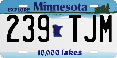 MN license plate 239TJM
