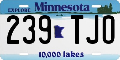 MN license plate 239TJO