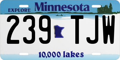 MN license plate 239TJW