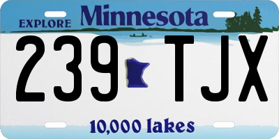 MN license plate 239TJX