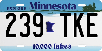 MN license plate 239TKE