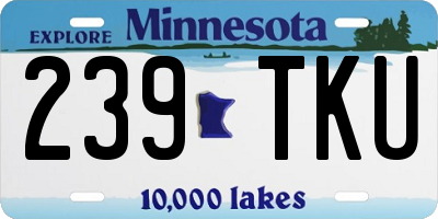 MN license plate 239TKU