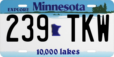 MN license plate 239TKW