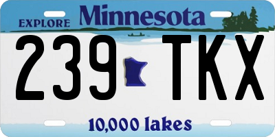 MN license plate 239TKX