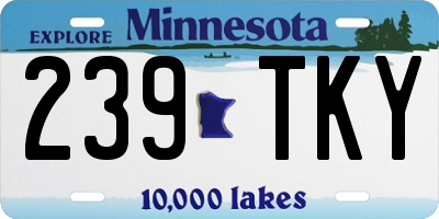 MN license plate 239TKY