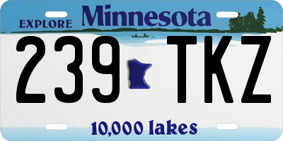 MN license plate 239TKZ