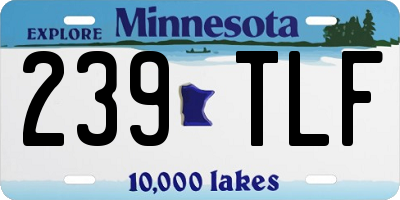 MN license plate 239TLF