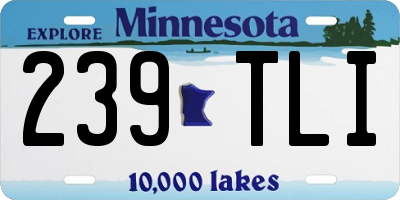 MN license plate 239TLI