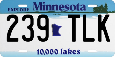 MN license plate 239TLK