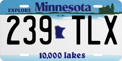 MN license plate 239TLX
