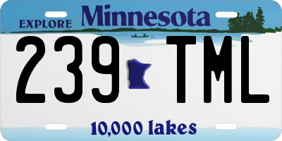 MN license plate 239TML