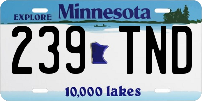 MN license plate 239TND