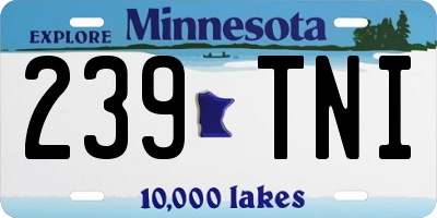 MN license plate 239TNI