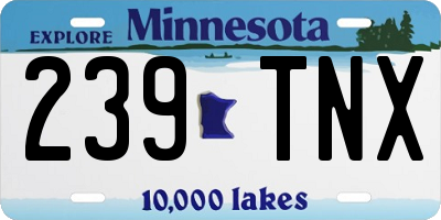 MN license plate 239TNX