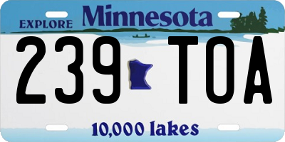 MN license plate 239TOA