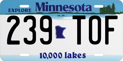 MN license plate 239TOF