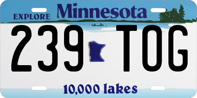 MN license plate 239TOG
