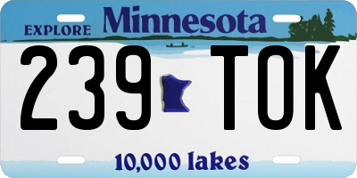 MN license plate 239TOK