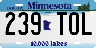 MN license plate 239TOL