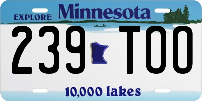 MN license plate 239TOO
