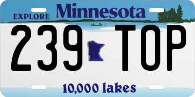 MN license plate 239TOP