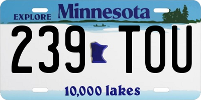 MN license plate 239TOU