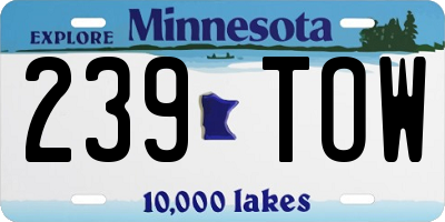 MN license plate 239TOW