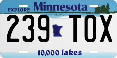 MN license plate 239TOX