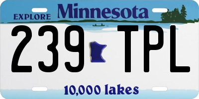 MN license plate 239TPL