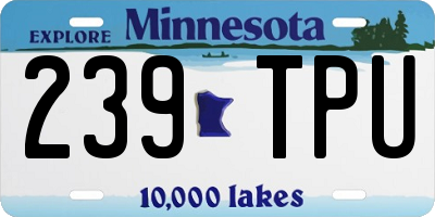 MN license plate 239TPU