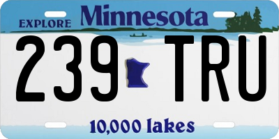 MN license plate 239TRU