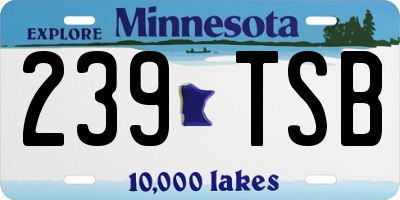 MN license plate 239TSB
